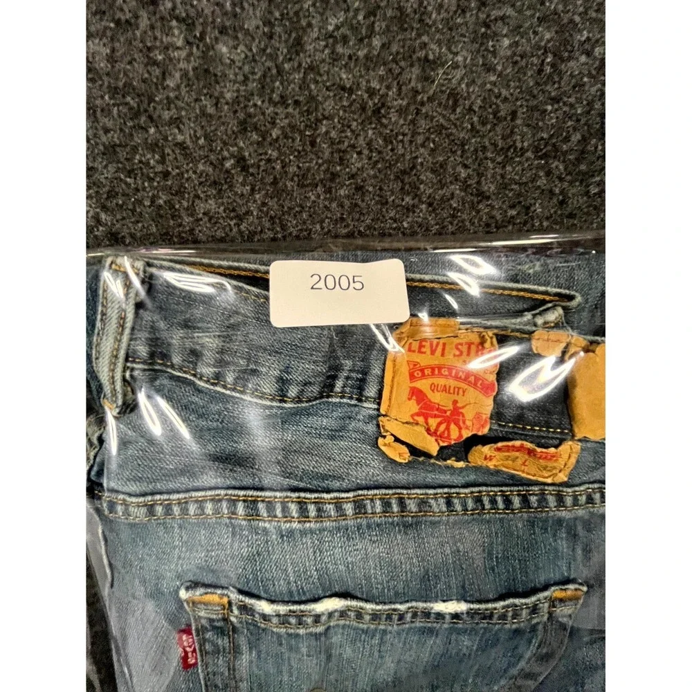 Y2K‎ Levis 569 Loose Straight Jeans Mens 34x32 Blue Light Wash Distressed Pocket